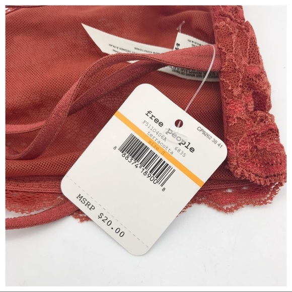 NWT Free People Essential Lace Bandeau in Terracotta Size Small - Picture 9 of 11